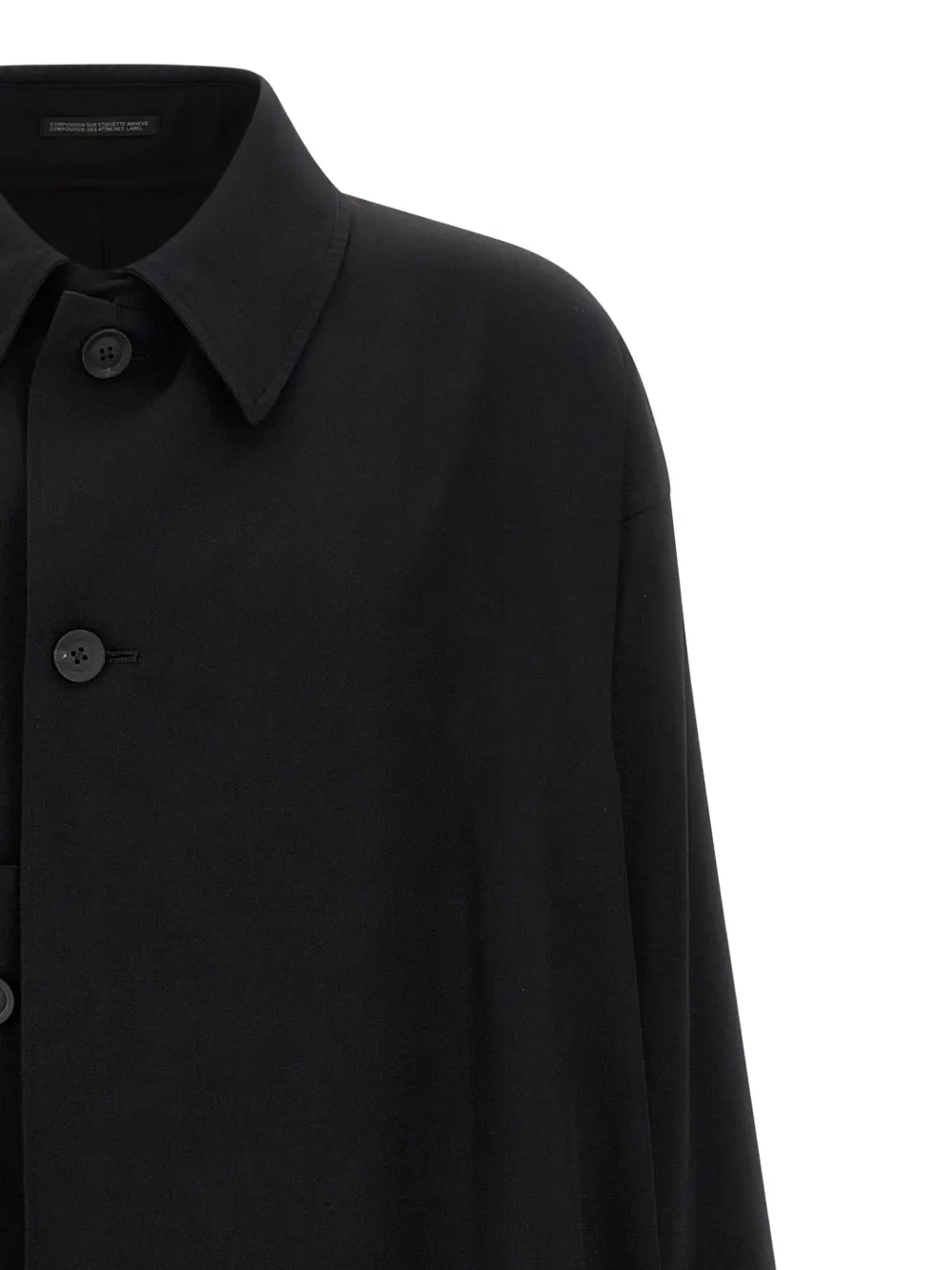 Yohji Yamamoto Light Wool Trench Coat Coats And Trench Coats Black In Black