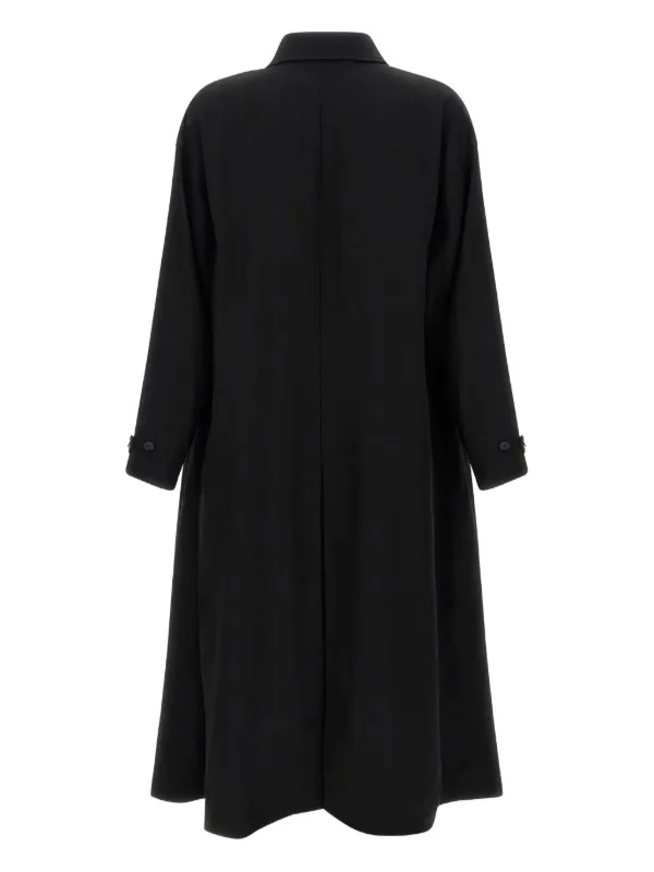 Yohji Yamamoto button-fastening Wool Coat | Black | FARFETCH