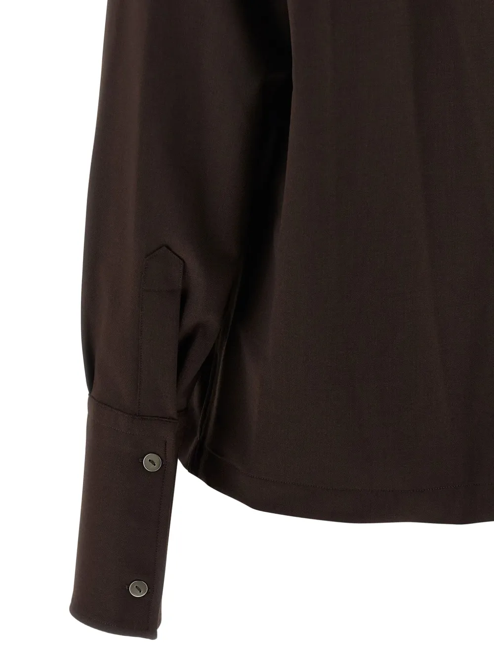 THELATEST Blouse met lange mouwen en knoopmanchetten Bruin