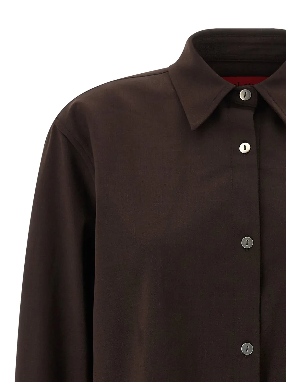 THELATEST Blouse met lange mouwen en knoopmanchetten Bruin