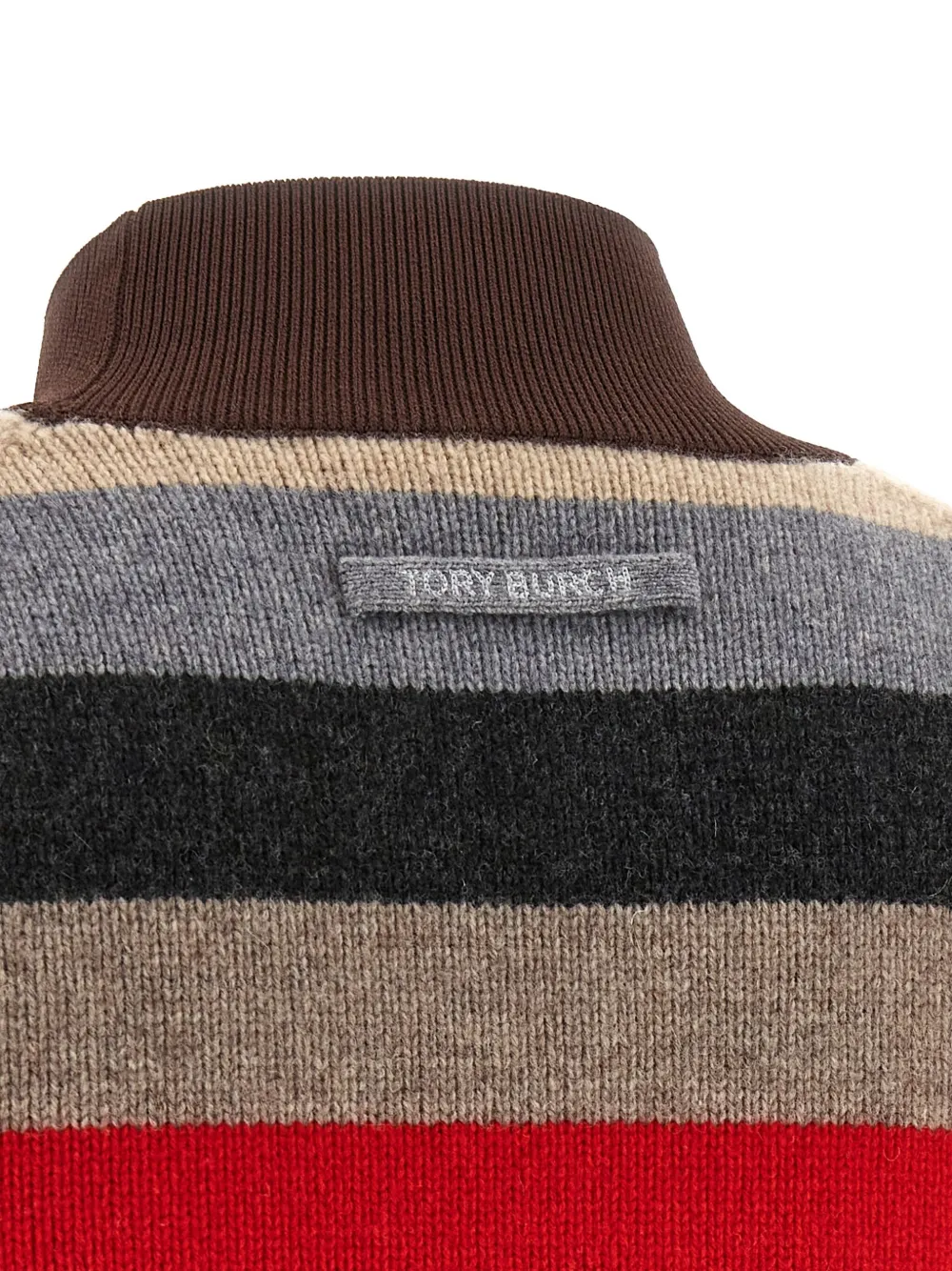 Tory Burch Merino Wool Turtleneck Sweater In Multi