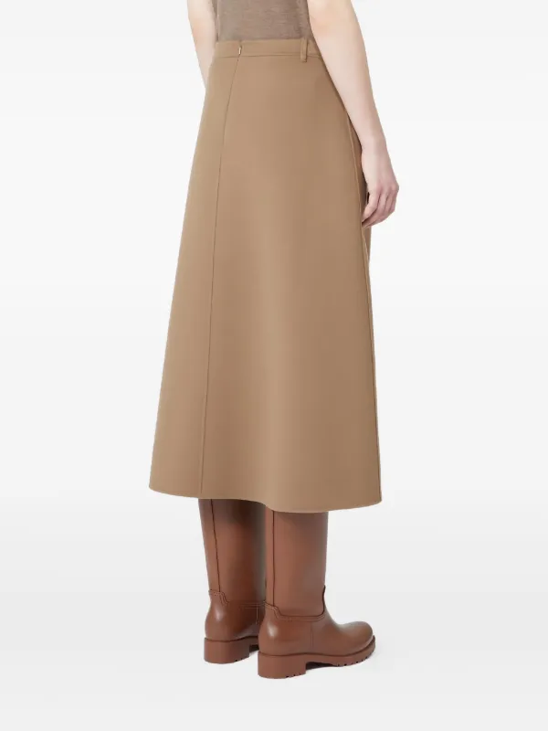 S Max Mara A-line Wool Skirt | Brown | FARFETCH