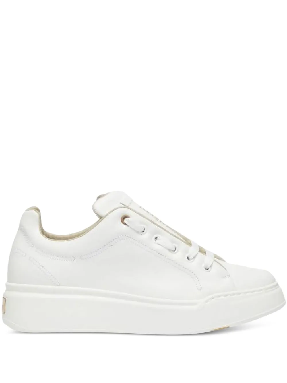 Max Mara leather lace-up sneakers White