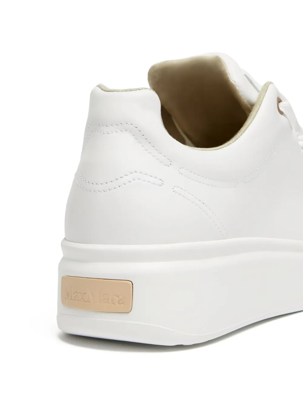 Max Mara leather lace-up sneakers White