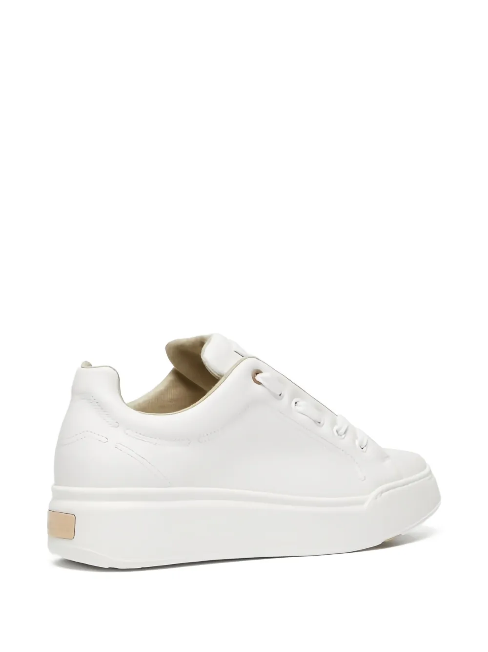 Max Mara leather lace-up sneakers White