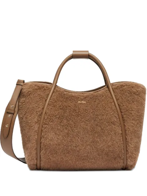 Max Mara shearling leather-trimmed handbag