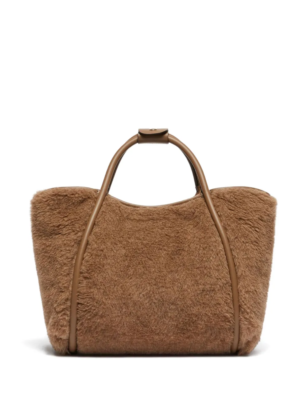 Max Mara Small Tmarin Teddy Top Handle Bag In Brown