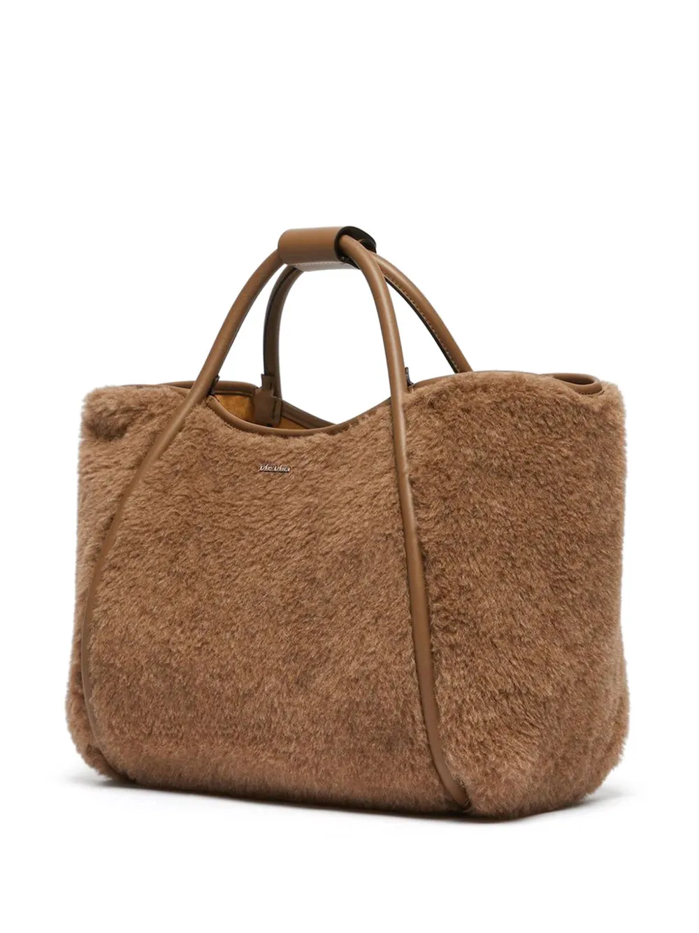 Max Mara Lammy handtas met leren afwerking Bruin