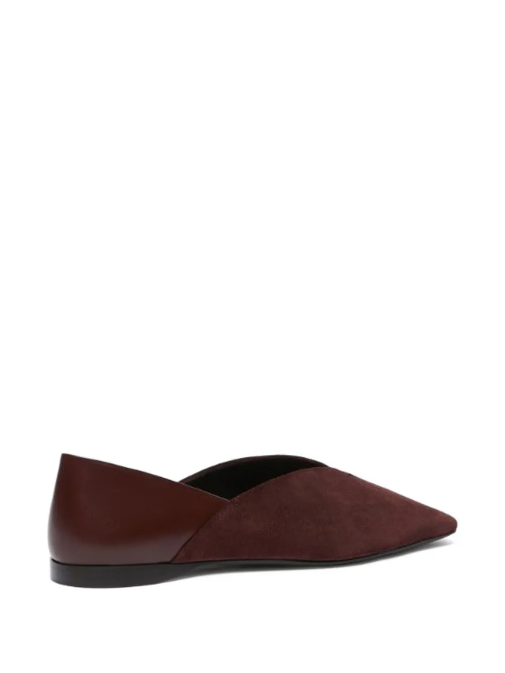 Max Mara Suède ballerina's met vierkante neus Rood