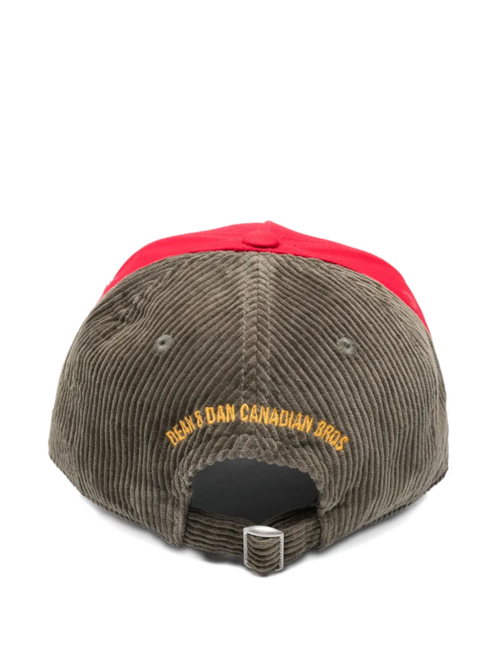 DSQUARED2 patch-detail corduroy baseball cap - Rood