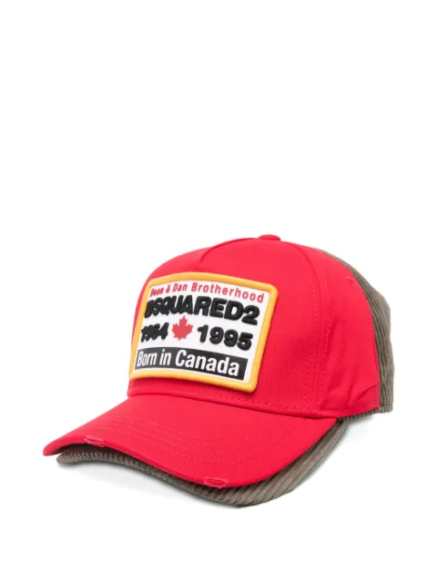 DSQUARED2 patch-detail corduroy baseball cap