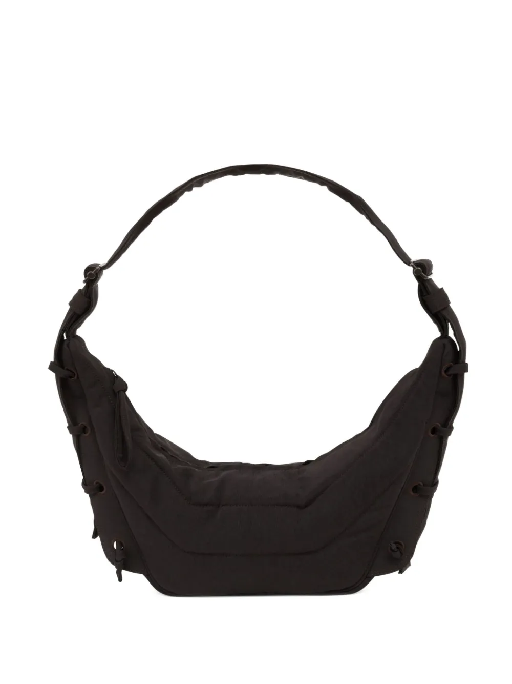Lemaire Soft Game Quilted Lace-up Small Shoulder Bag In Brown