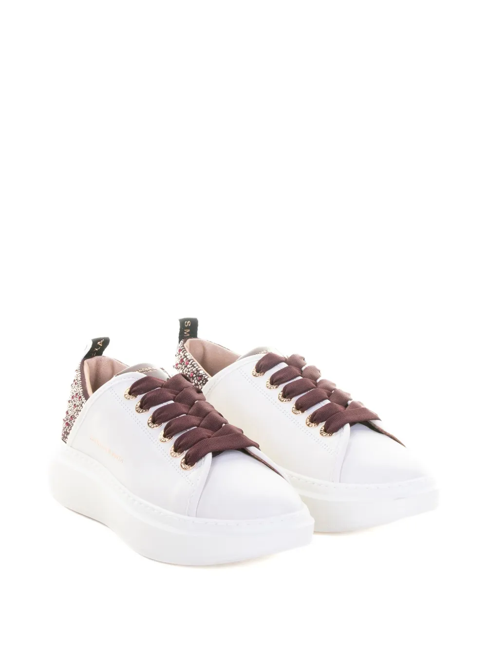 Alexander Smith Wembley sneakers verfraaid met stras en plateauzool - Wit