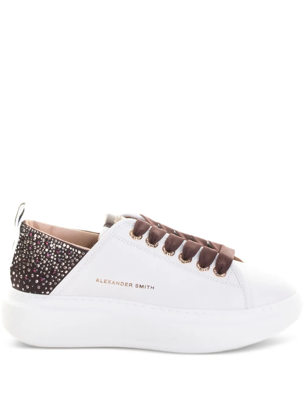 Alexander Smith Wembley rhinestones-embellished platform sneakers White