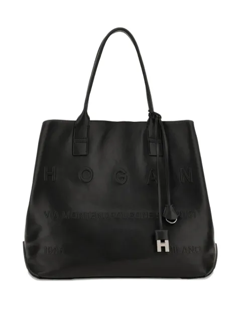 Hogan medium Script leather tote bag