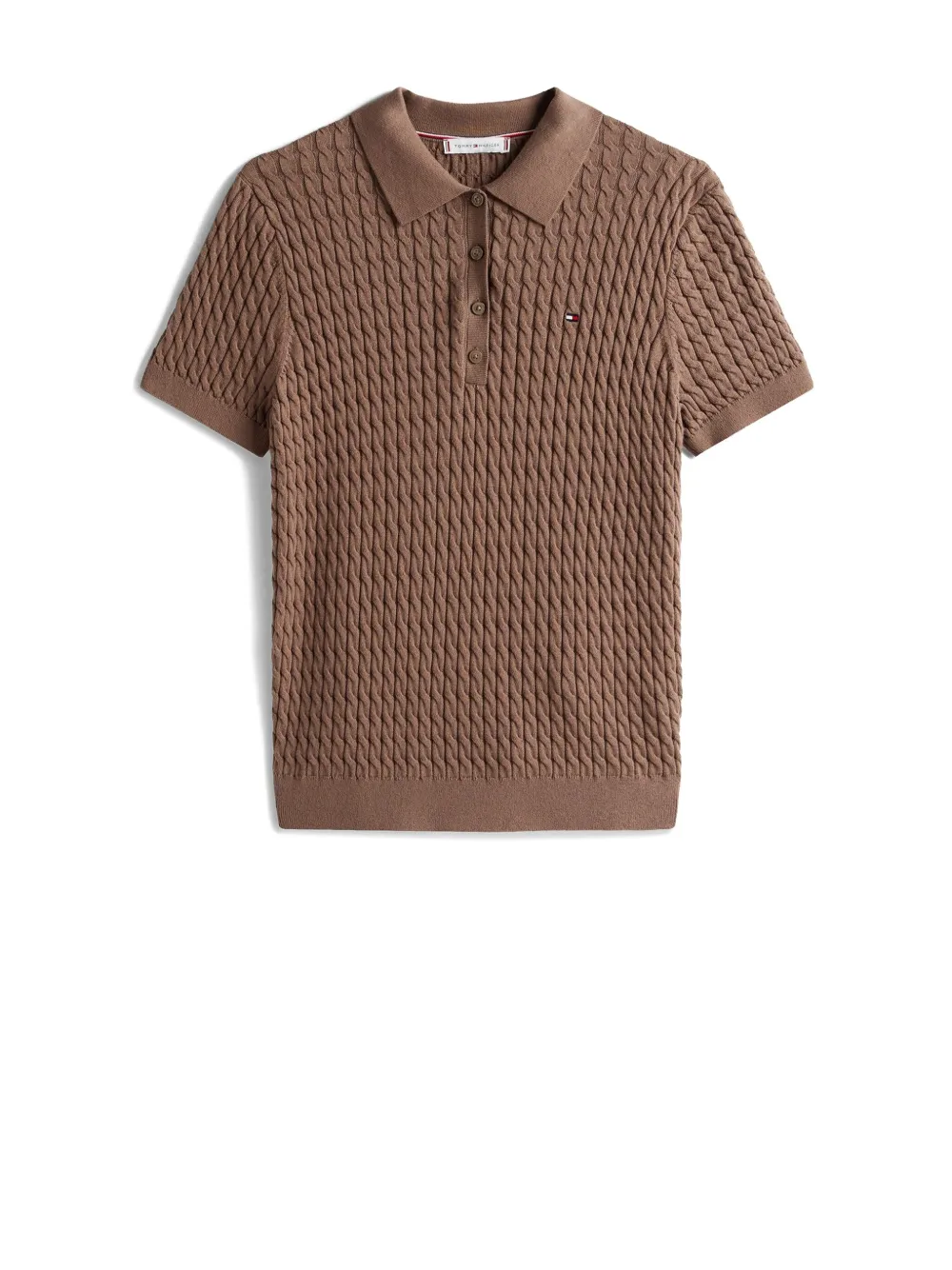 Tommy Hilfiger Chocolate-coloured Woven Polo. In Brown