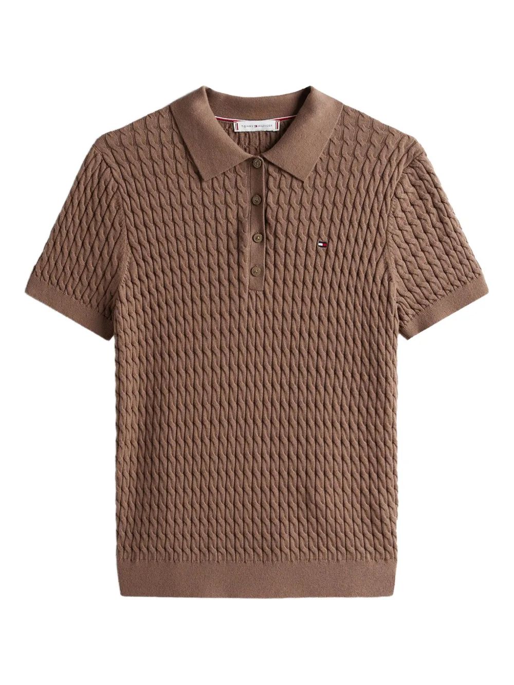 Tommy Hilfiger Chocolate-coloured Woven Polo. In Brown