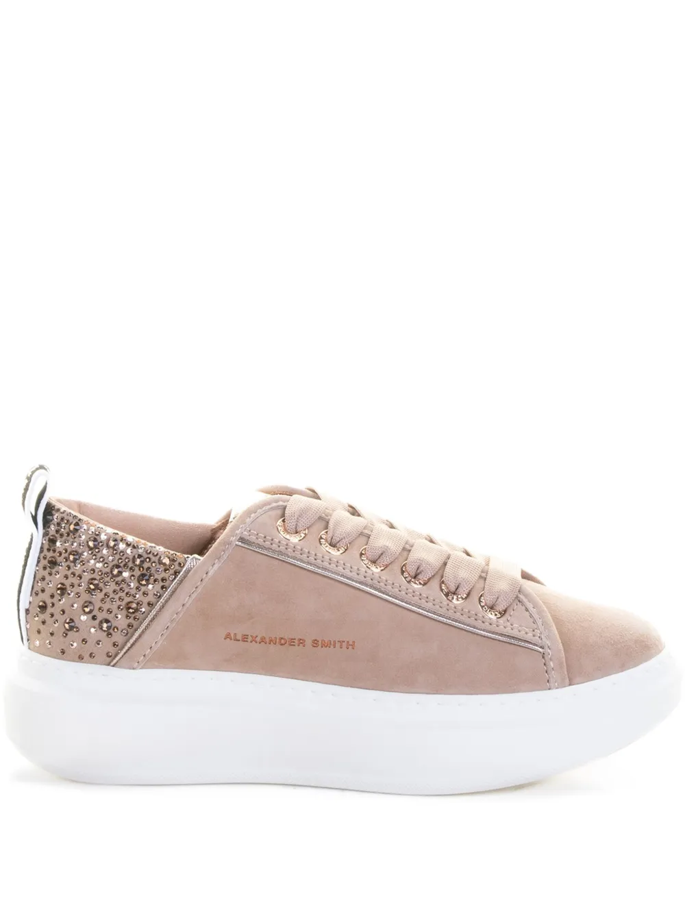 Alexander Smith 40mm Wembley rhinestone-embellished platform sneakers Neutrals