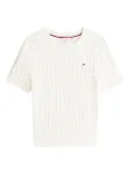 Tommy Hilfiger cable-knit short-sleeve T-shirt - Neutrals