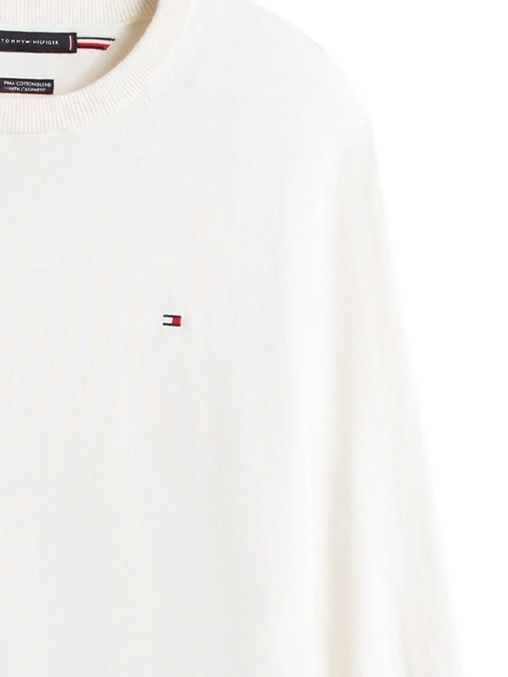 Tommy Hilfiger logo-embroidered crew-neck sweater - Wit