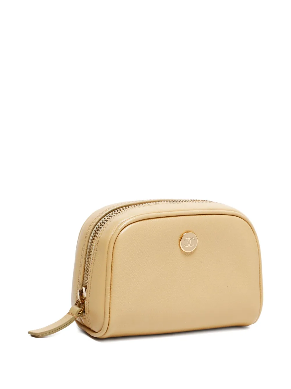 Pre-owned Chanel Coco Button Pouch In Neutral