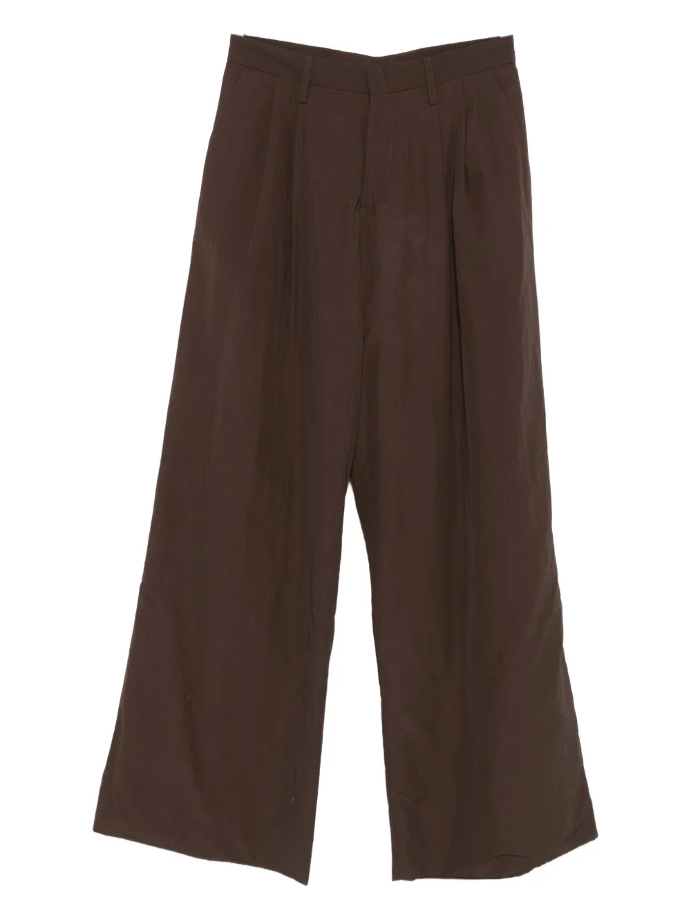 Erl Pleated Wide-leg Trousers In Brown