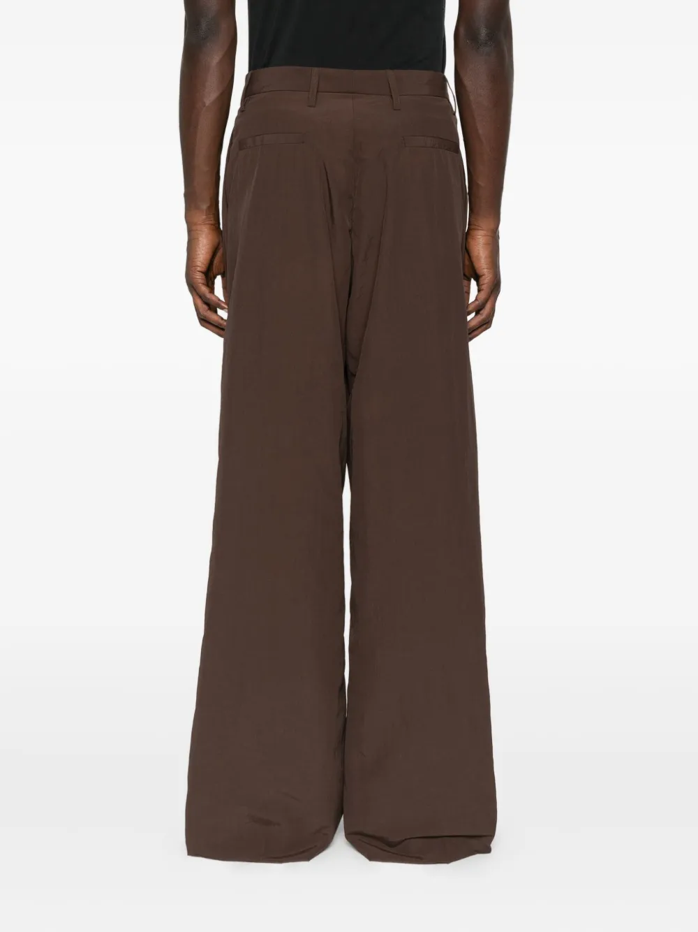 Erl Pleated Wide-leg Trousers In Brown