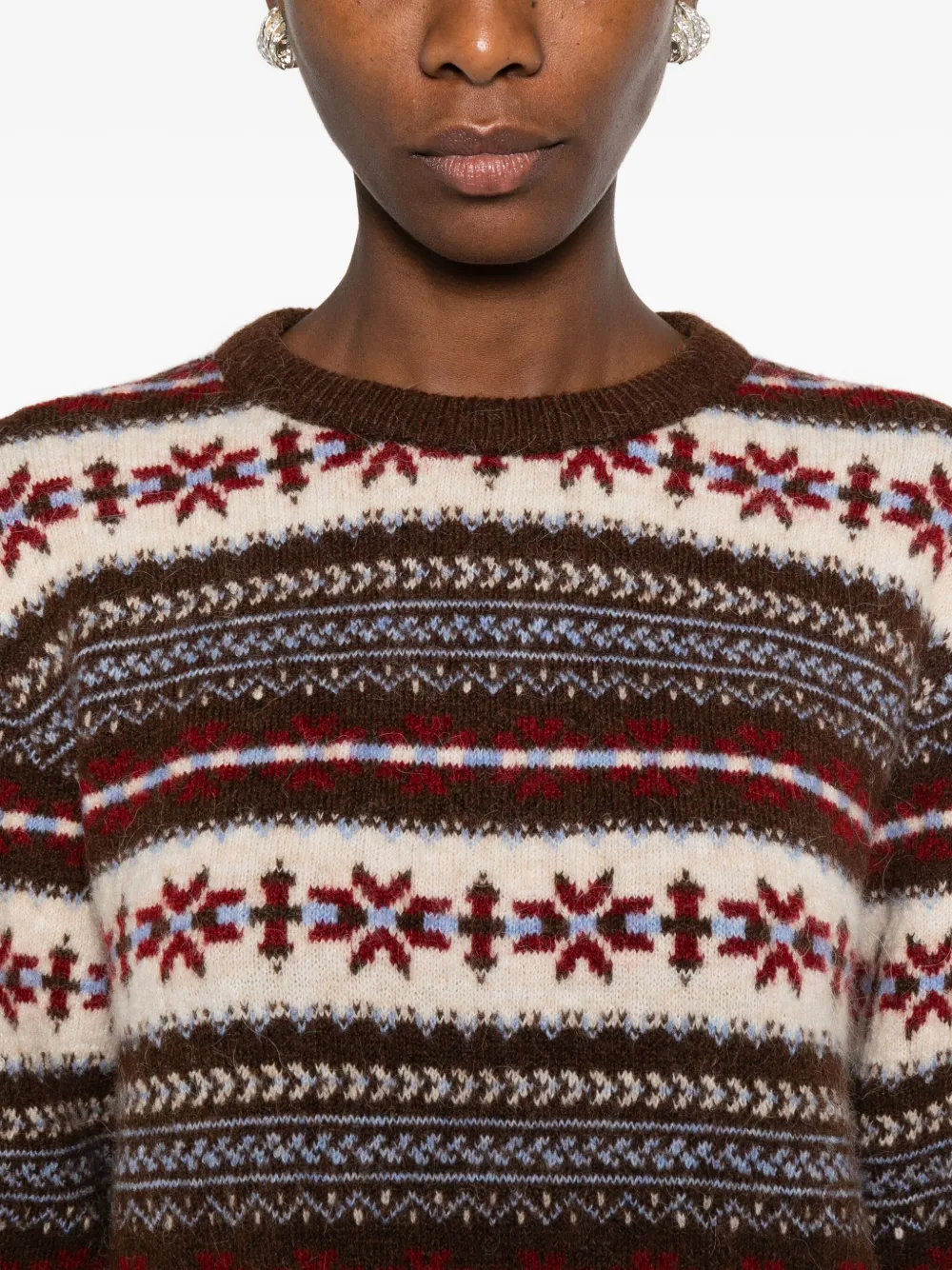 Dunst Fairisle-pattern Crew-neck Sweater In Multi