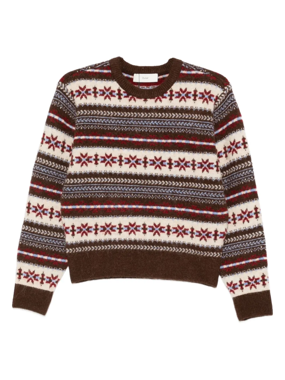 DUNST fairisle-pattern crew-neck sweater | Brown | Image 1
