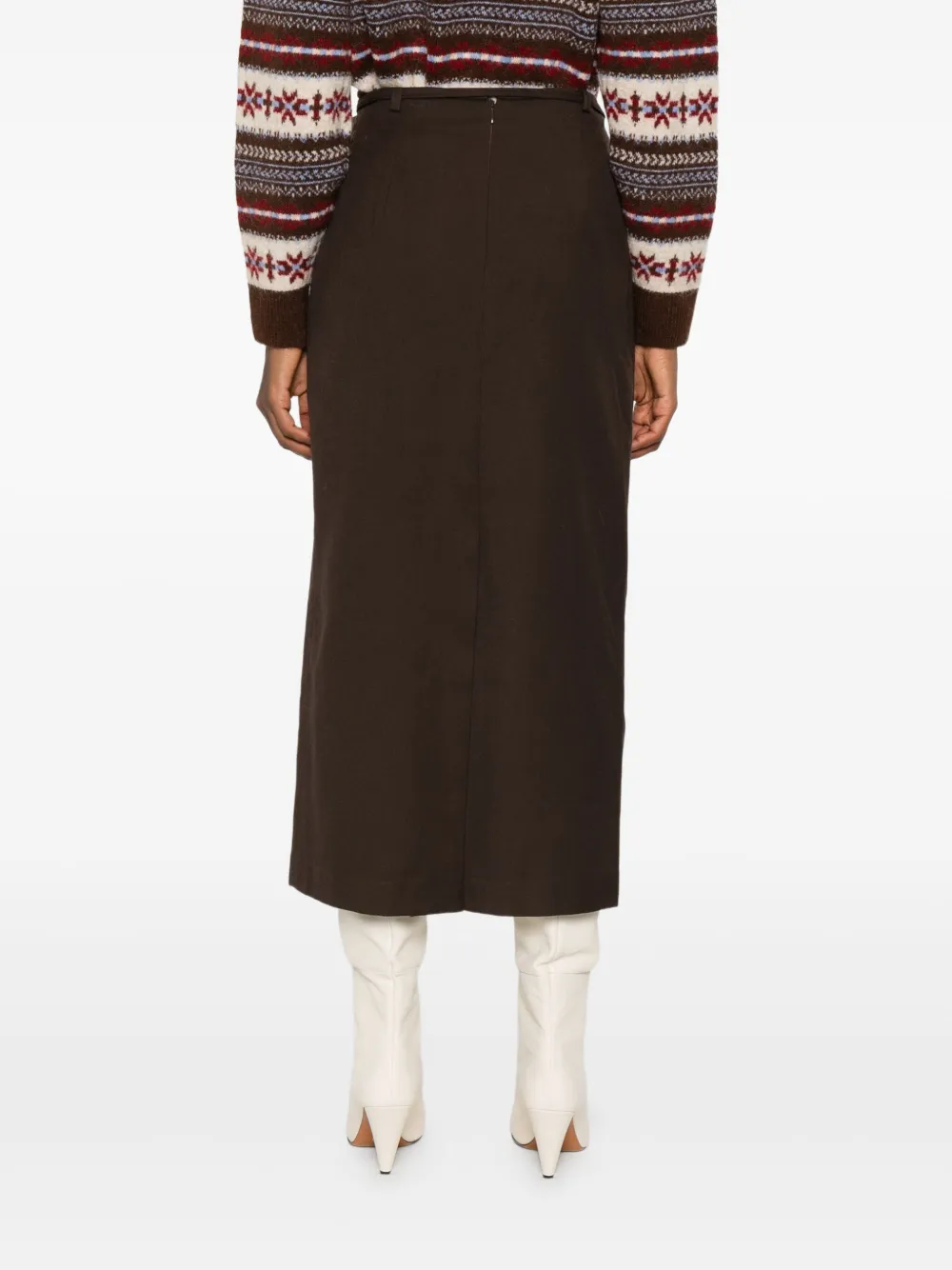 Dunst Wrap Tie-fastening Skirt In Brown