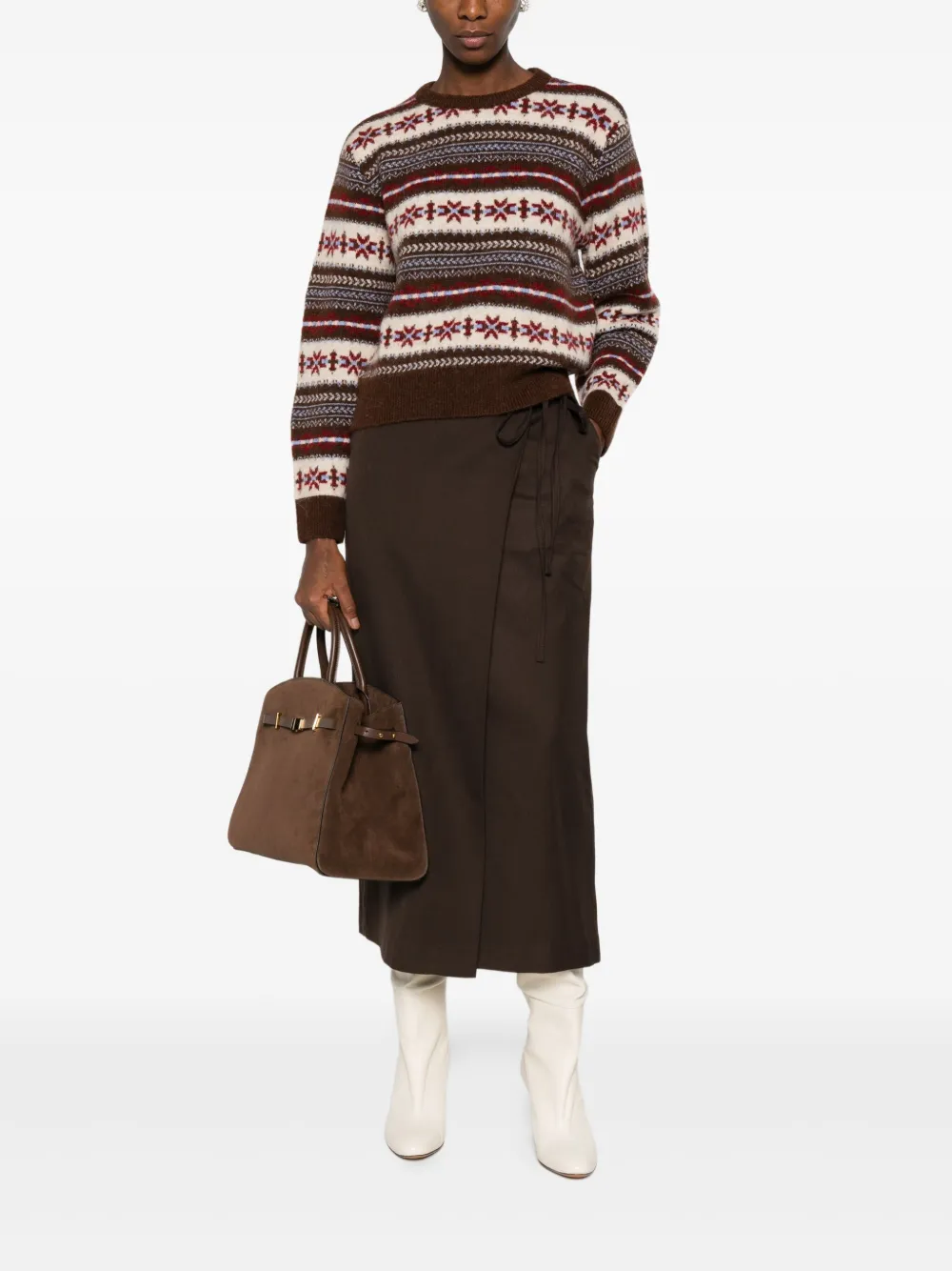 DUNST wrap tie-fastening skirt - Bruin