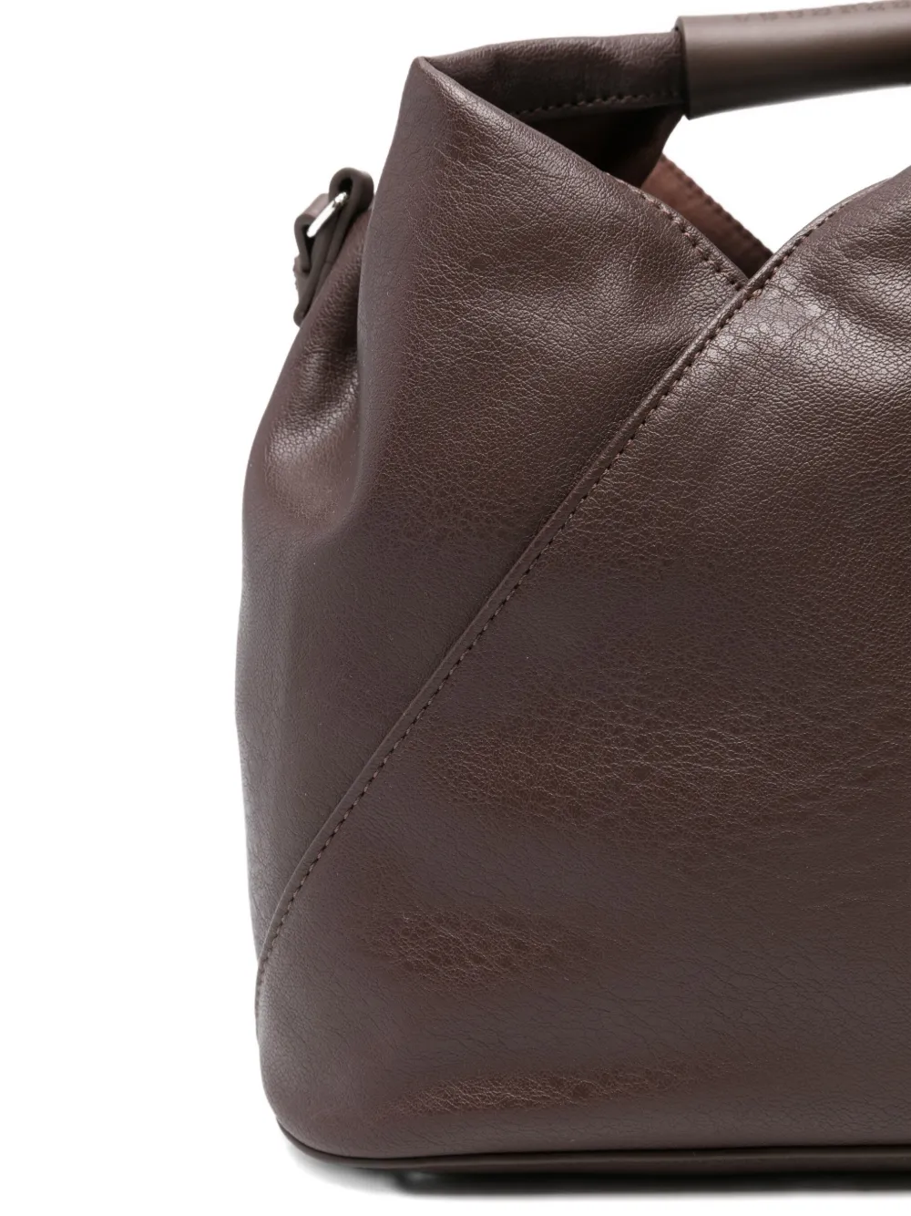 Mm6 Maison Margiela Diagonal-seam Shoulder Bag In Brown