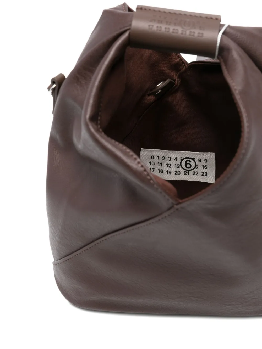 Mm6 Maison Margiela Diagonal-seam Shoulder Bag In Brown