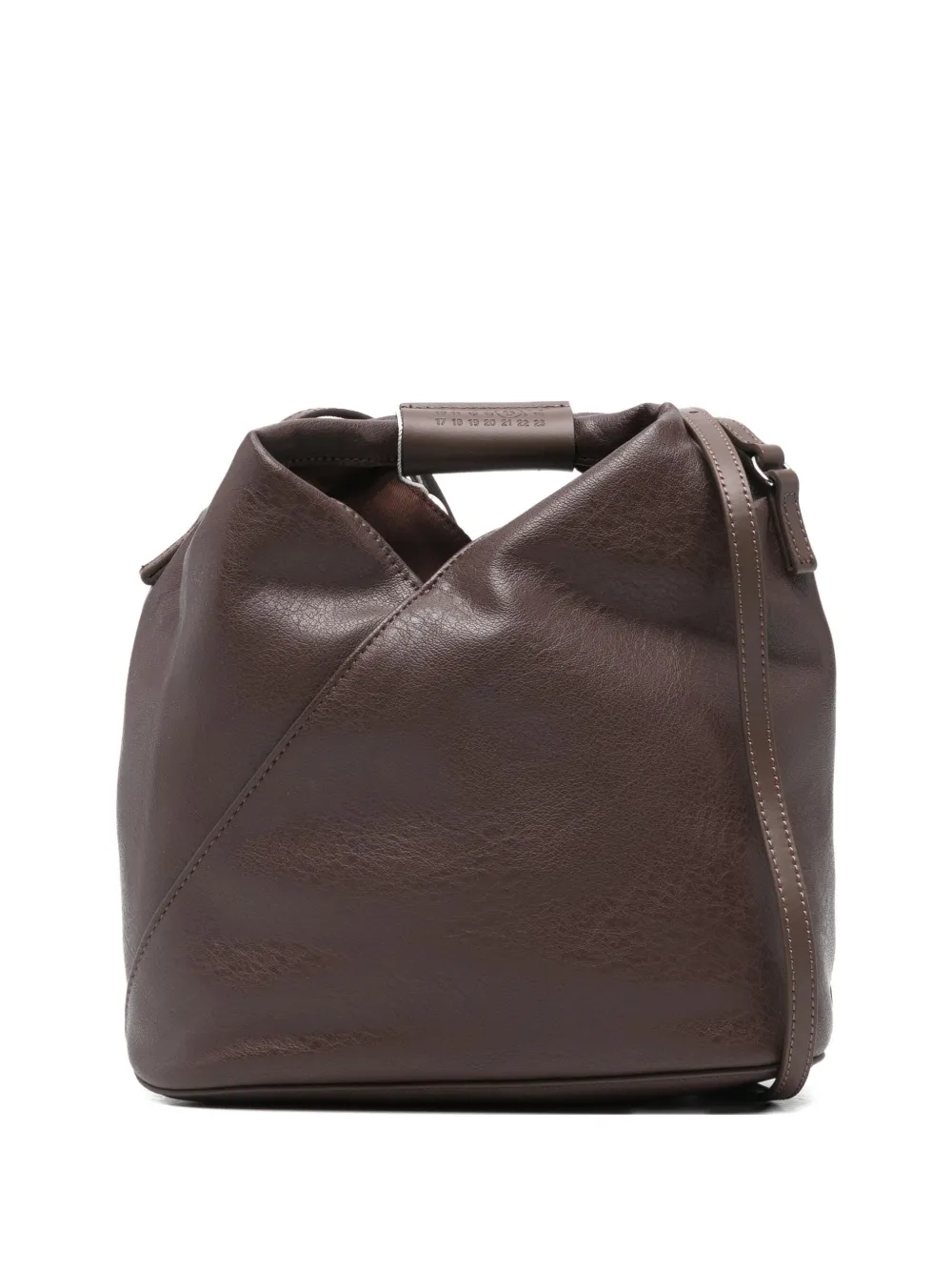 Mm6 Maison Margiela Diagonal-seam Shoulder Bag In Brown
