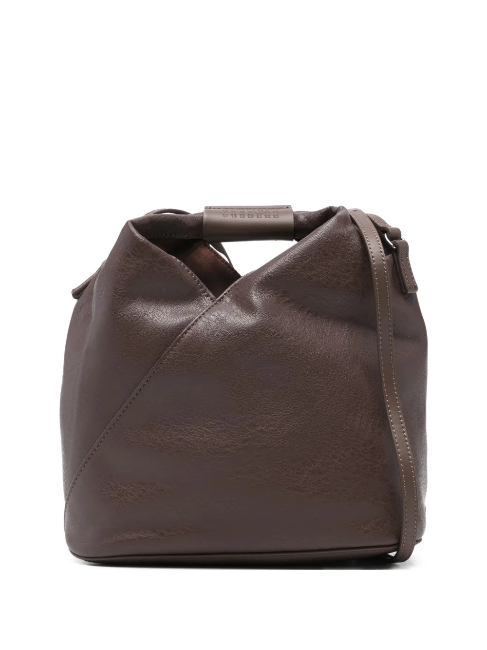 MM6 Maison Margiela diagonal-seam shoulder bag - Marrone