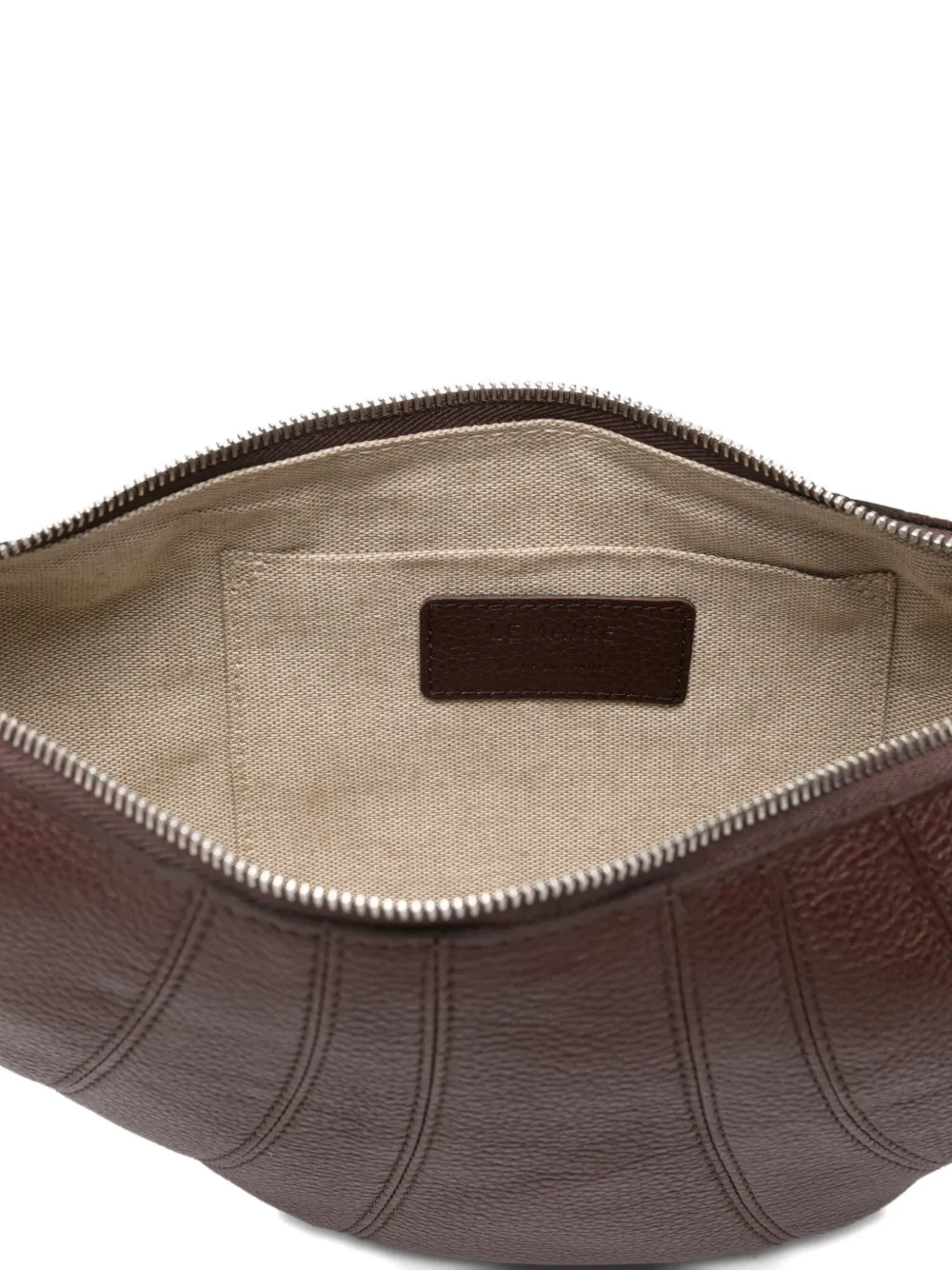 Lemaire Croissant Medium Leather Shoulder Bag In Red