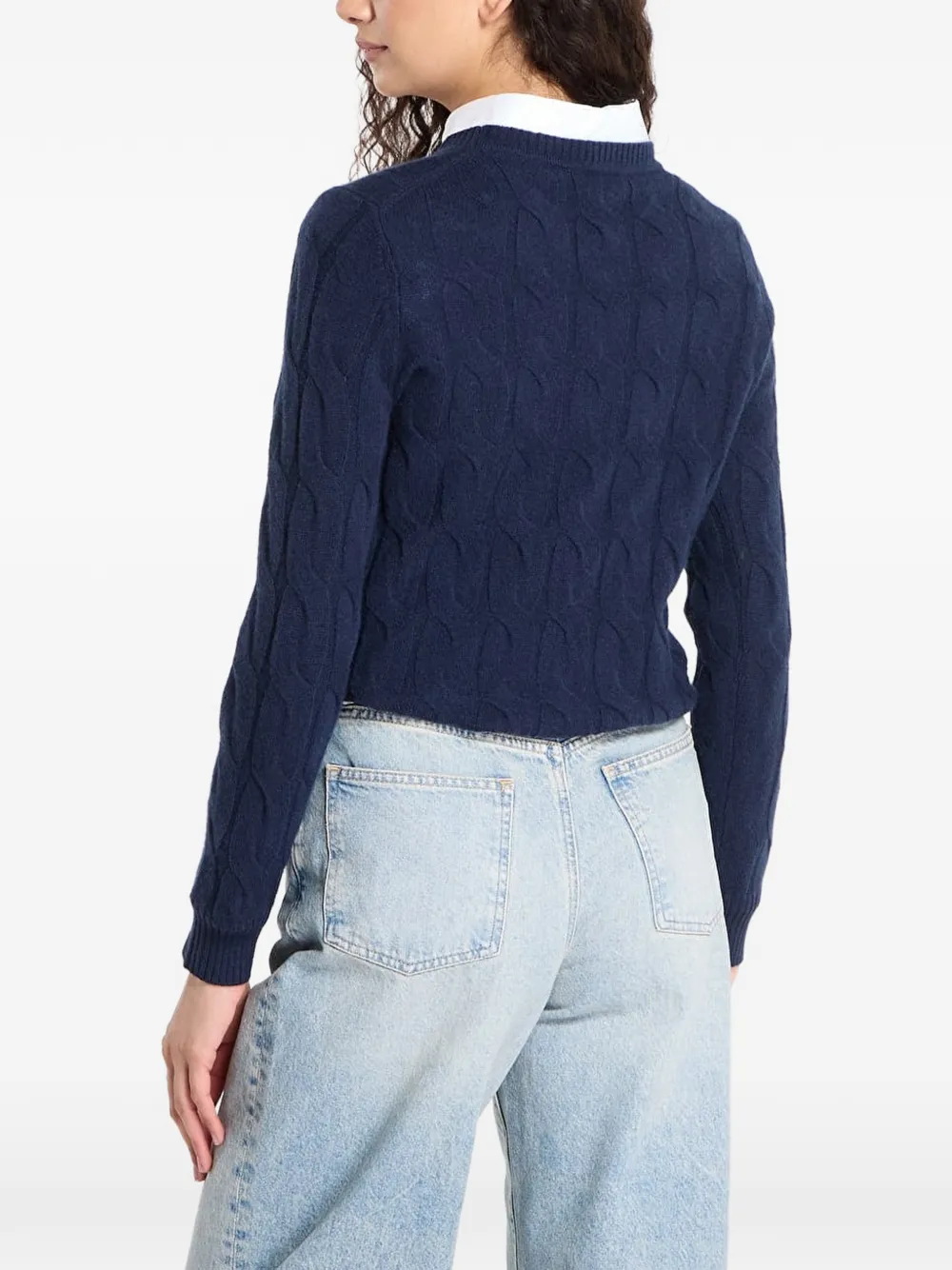 Tommy Hilfiger Kabelgebreide trui Blauw