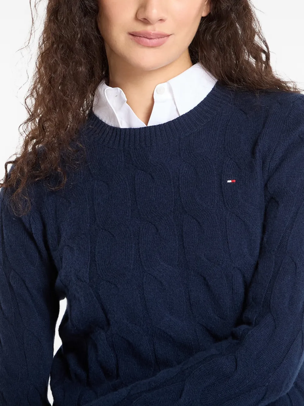 Tommy Hilfiger Kabelgebreide trui Blauw