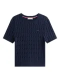 Tommy Hilfiger cable-knit short-sleeve T-shirt - Blue