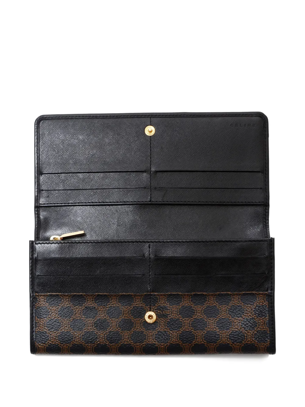 Pre-owned Celine 2000s Macadam Long Wallet In Black