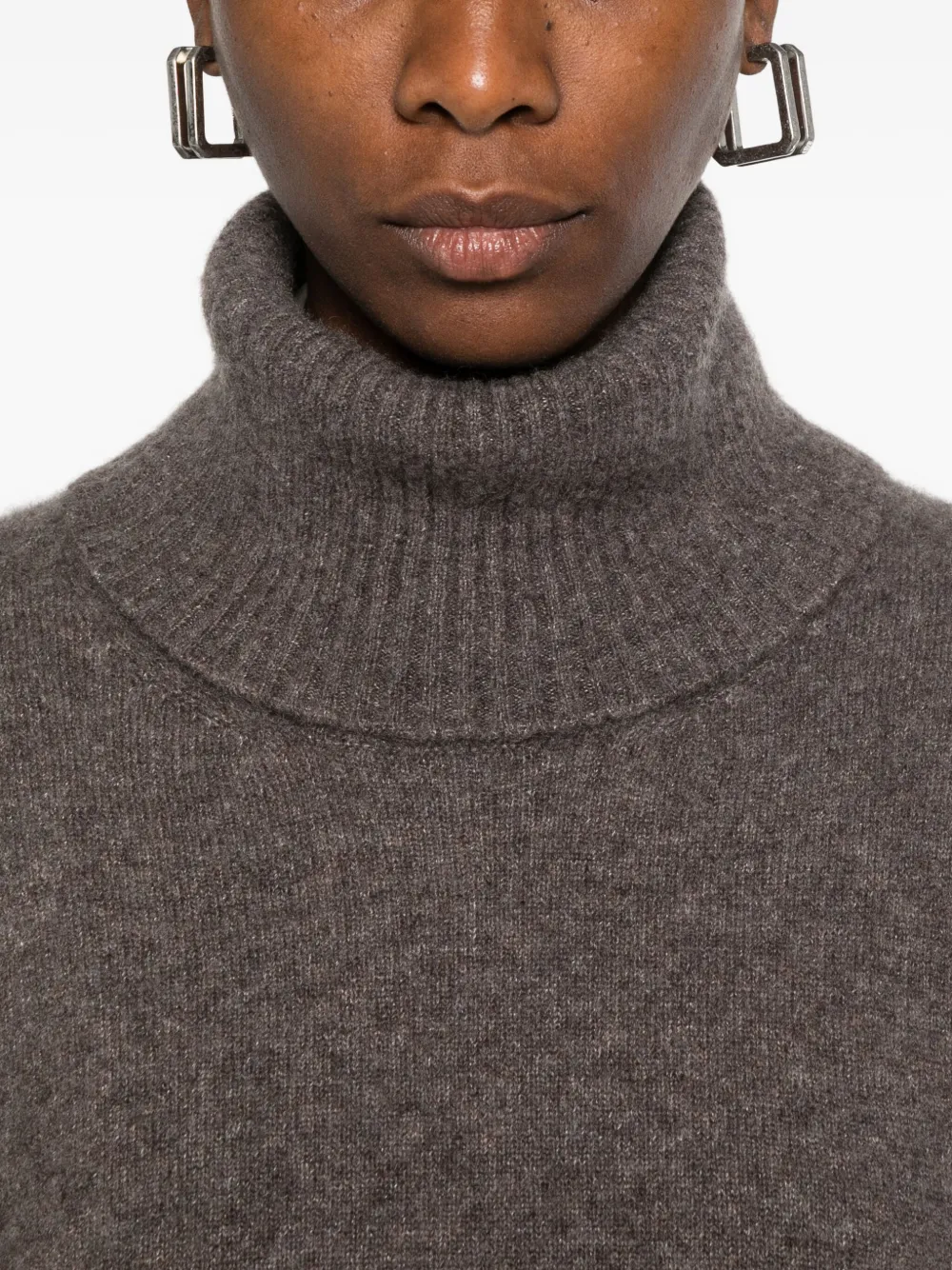 Boboutic Roll-neck Wide-sleeve Sweater In Brown