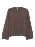 Boboutic round-neck balloon-sleeve sweater - Brown