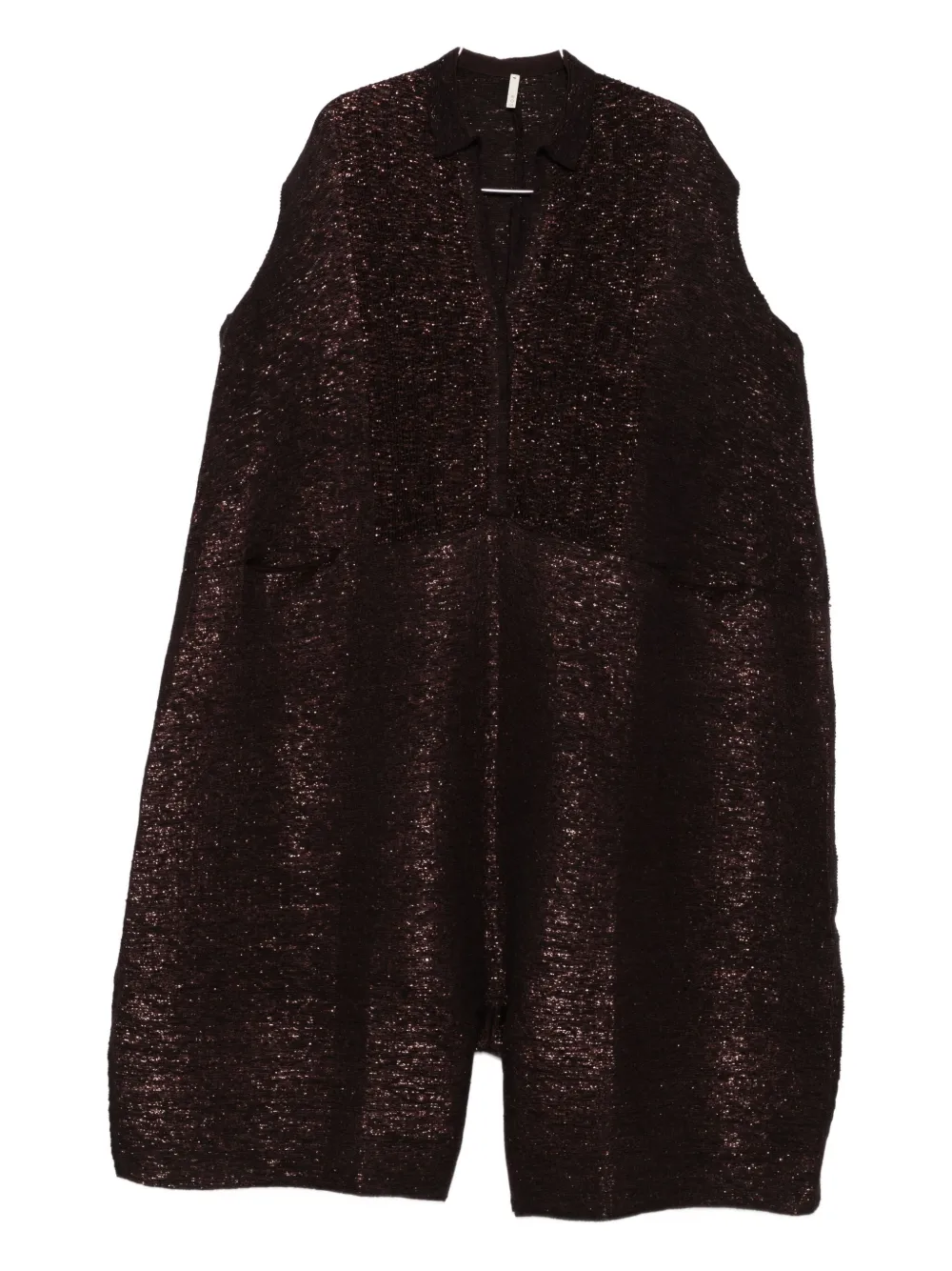 Boboutic Metallic Sleeveless Jumpsuit In Brown