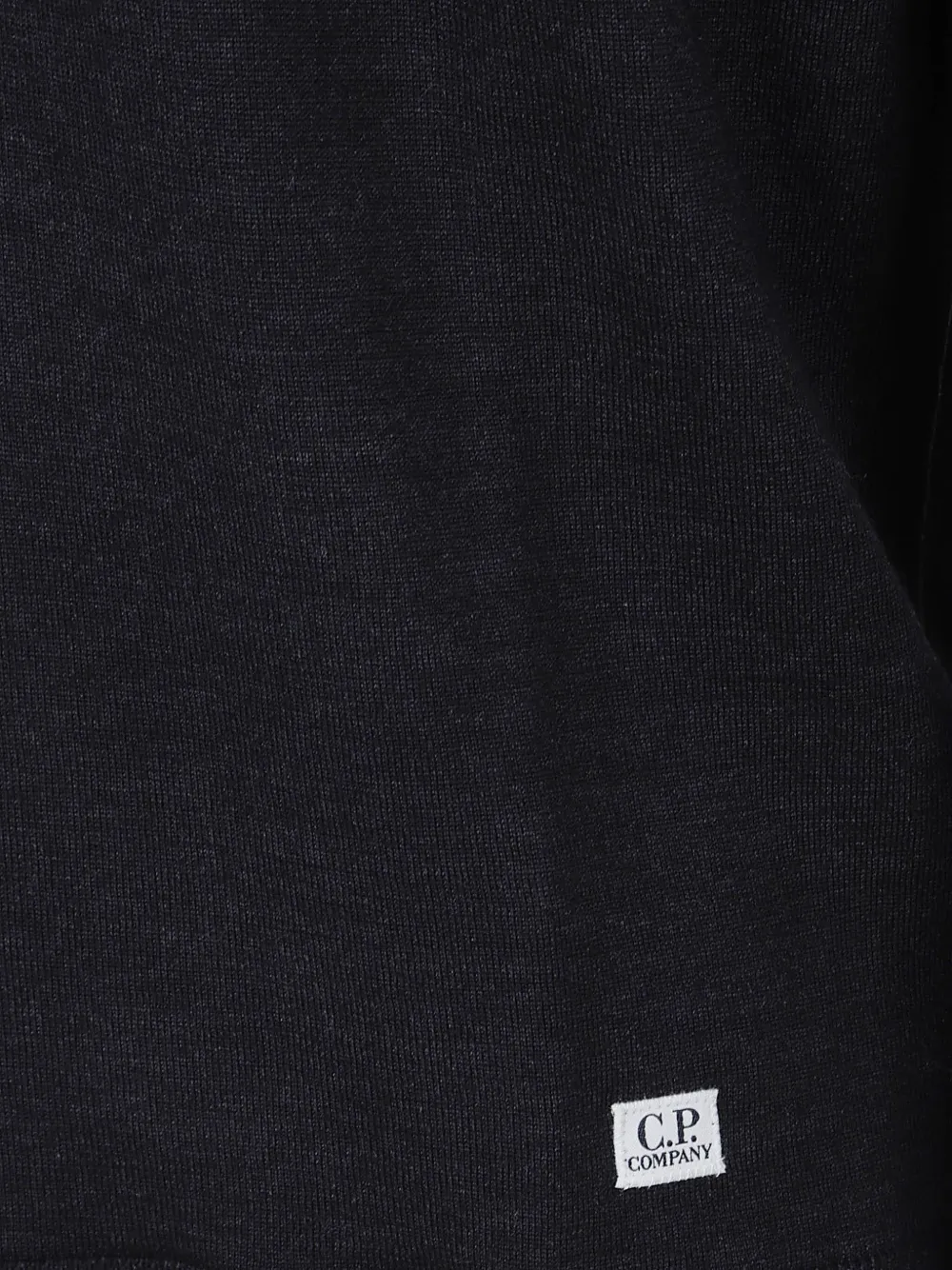 C.p. Company Merino Crew Neck Sweater With Ribbed Hem In Black
