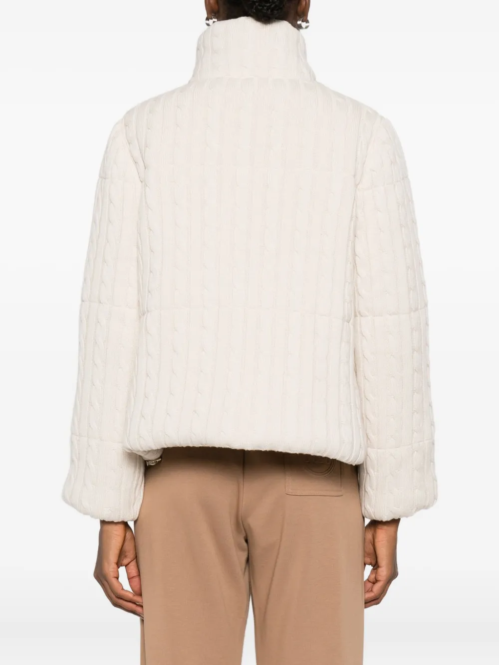 Marella Cable-knit Jacket In Neutral