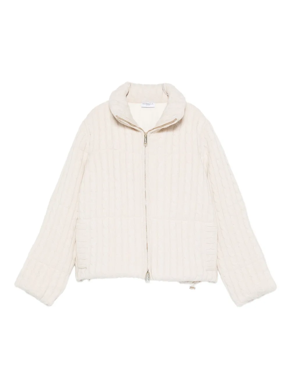 Marella Cable-knit Jacket In Neutral