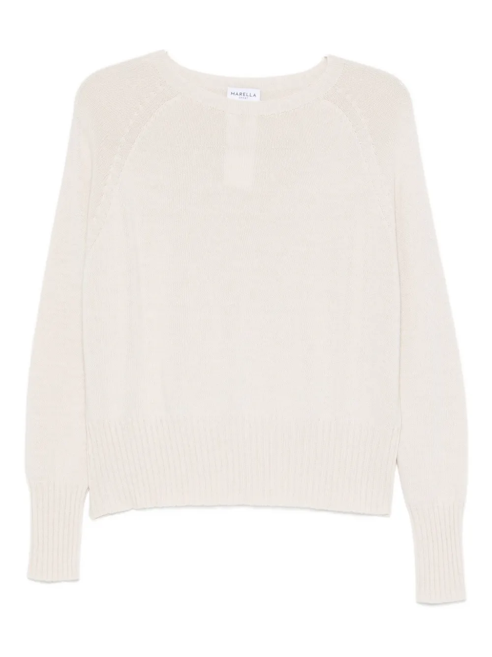 Marella Raglan-sleeve Ribbed-hem Sweater In Neutral