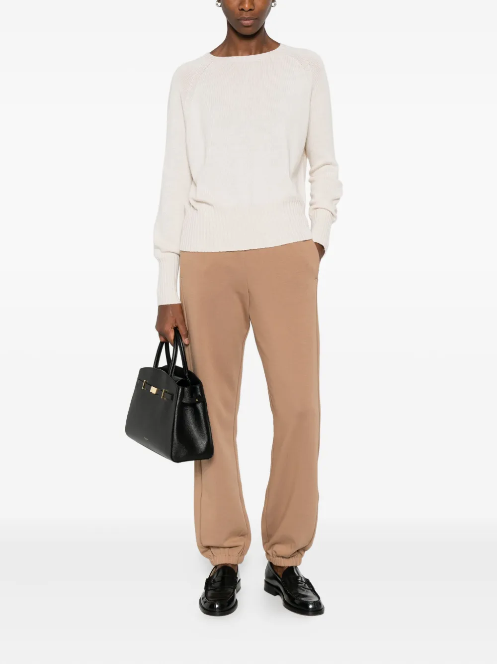 Marella Raglan-sleeve Ribbed-hem Sweater In Neutral