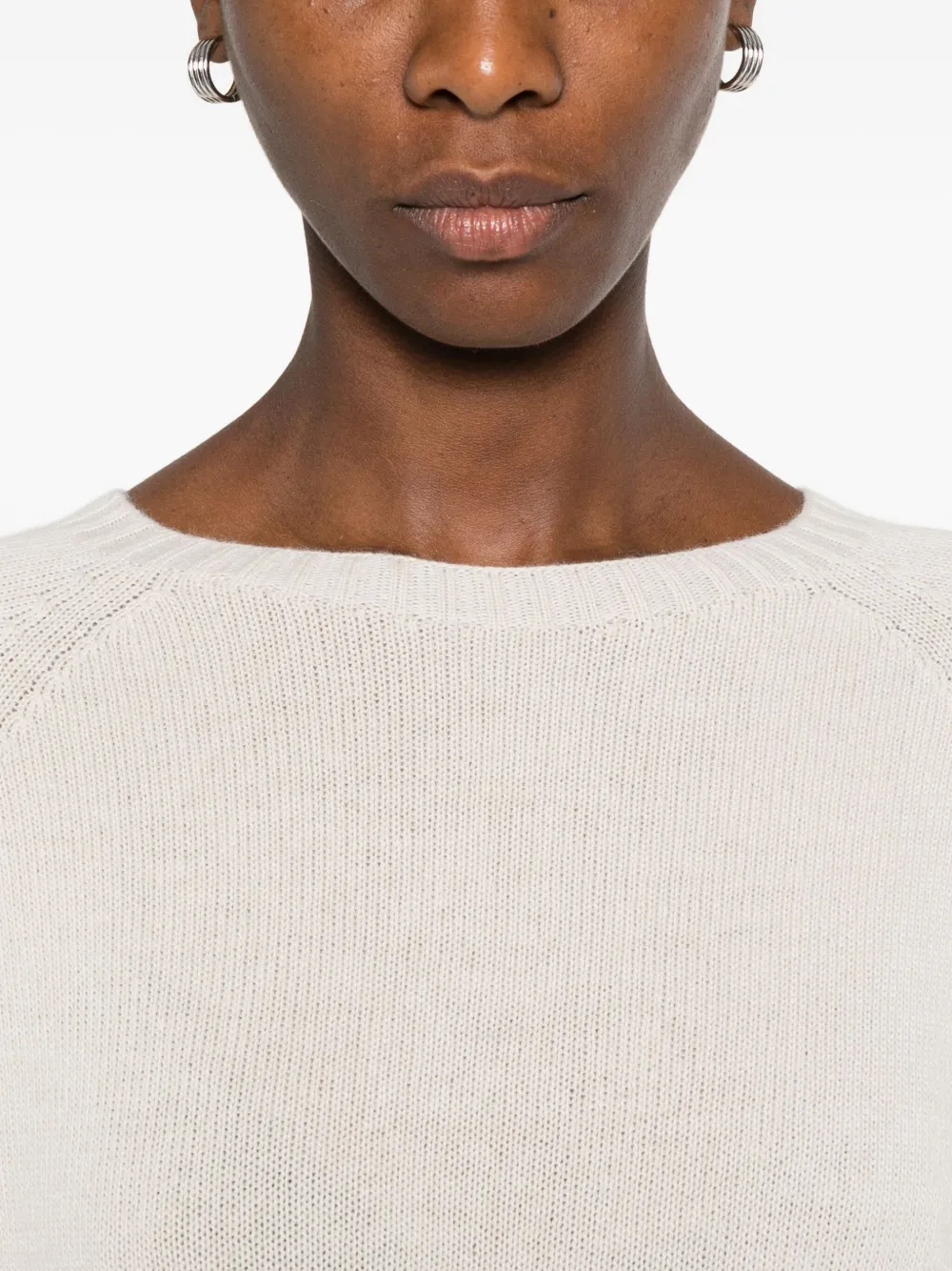 Marella Raglan-sleeve Ribbed-hem Sweater In Neutral
