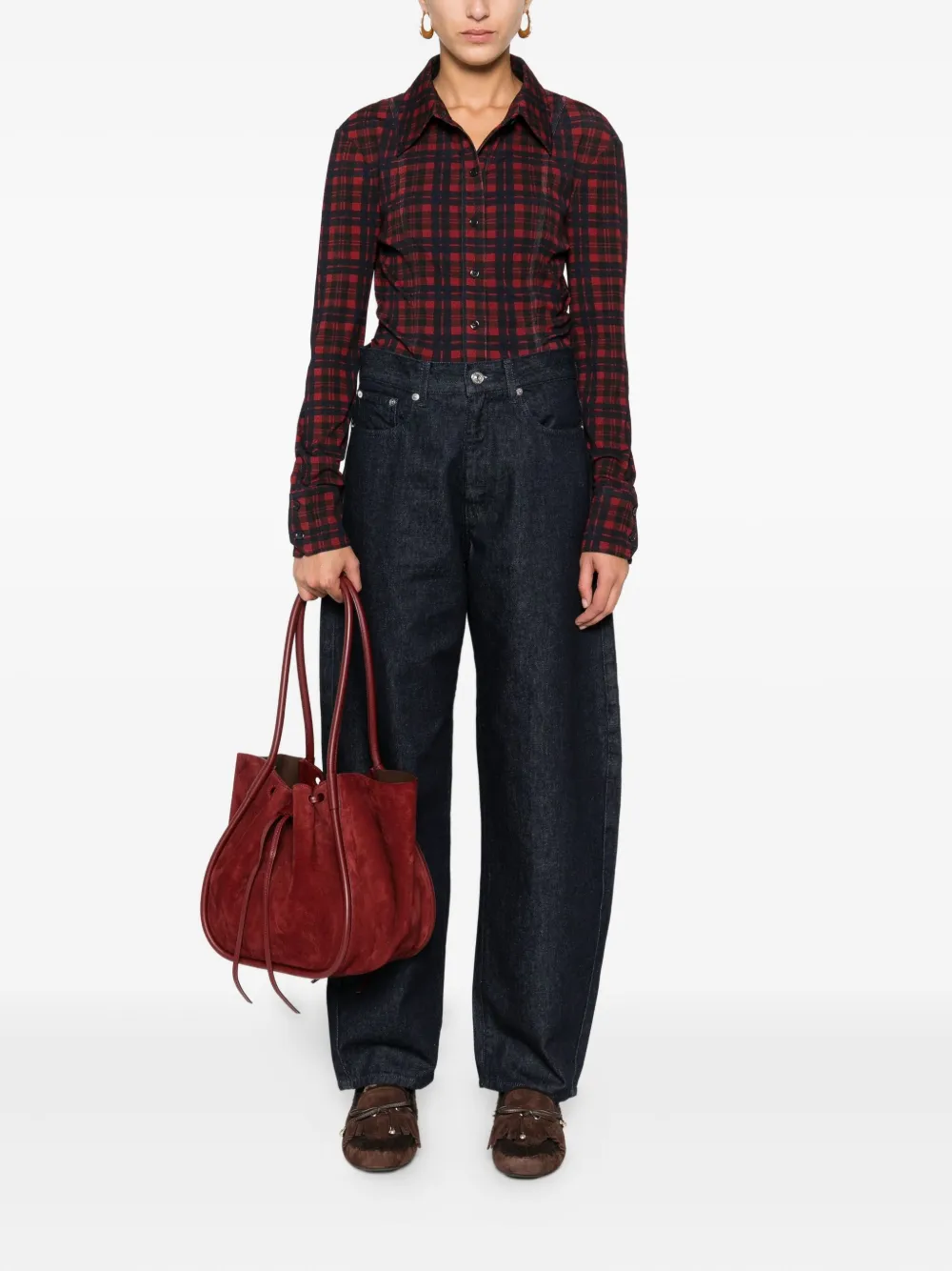 Marella checked button-down shirt - Rood